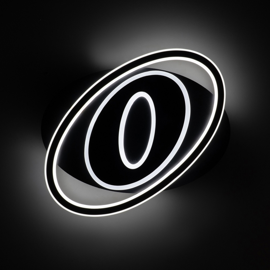 Brilagi - Dæmpbar LED-loftlampe IRIS LED/78W/230V 3000-6000K 37x49 cm sort + fjernbetjening