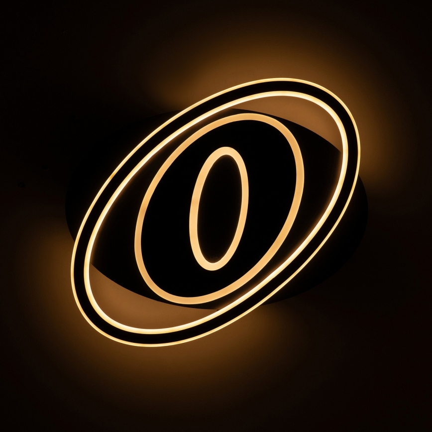 Brilagi - Dæmpbar LED-loftlampe IRIS LED/78W/230V 3000-6000K 37x49 cm sort + fjernbetjening