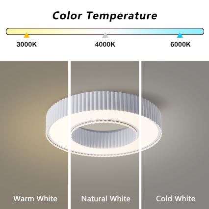 Brilagi - Dæmpbar LED-loftlampe LUMIX LED/48W/230V 3000-6000K hvid Ø 50 cm + fjernbetjening