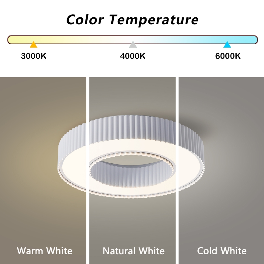 Brilagi - Dæmpbar LED-loftlampe LUMIX LED/48W/230V 3000-6000K hvid Ø 50 cm + fjernbetjening