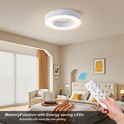 Brilagi - Dæmpbar LED-loftlampe LUMIX LED/48W/230V 3000-6000K hvid Ø 50 cm + fjernbetjening