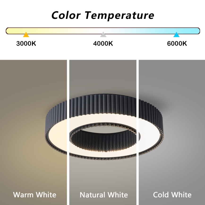 Brilagi - LED dæmpbar loftlampe LUMIX LED/48W/230V 3000-6000K sort Ø 50 cm + fjernbetjening
