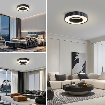 Brilagi - LED dæmpbar loftlampe LUMIX LED/48W/230V 3000-6000K sort Ø 50 cm + fjernbetjening