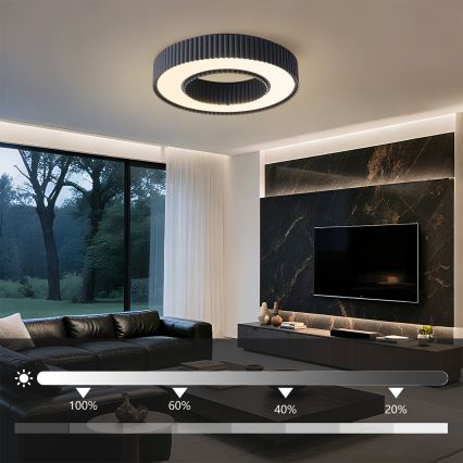 Brilagi - LED dæmpbar loftlampe LUMIX LED/48W/230V 3000-6000K sort Ø 50 cm + fjernbetjening