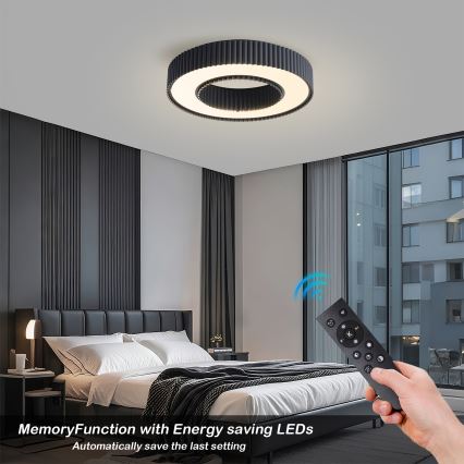 Brilagi - LED dæmpbar loftlampe LUMIX LED/48W/230V 3000-6000K sort Ø 50 cm + fjernbetjening