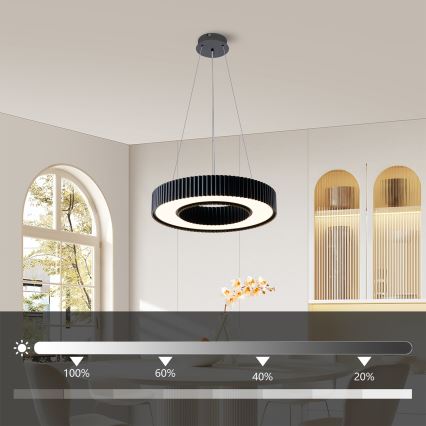 Brilagi - LED dæmpbar pendel på wire LUMIX LED/48W/230V 3000-6000K sort Ø 50 cm + fjernbetjening