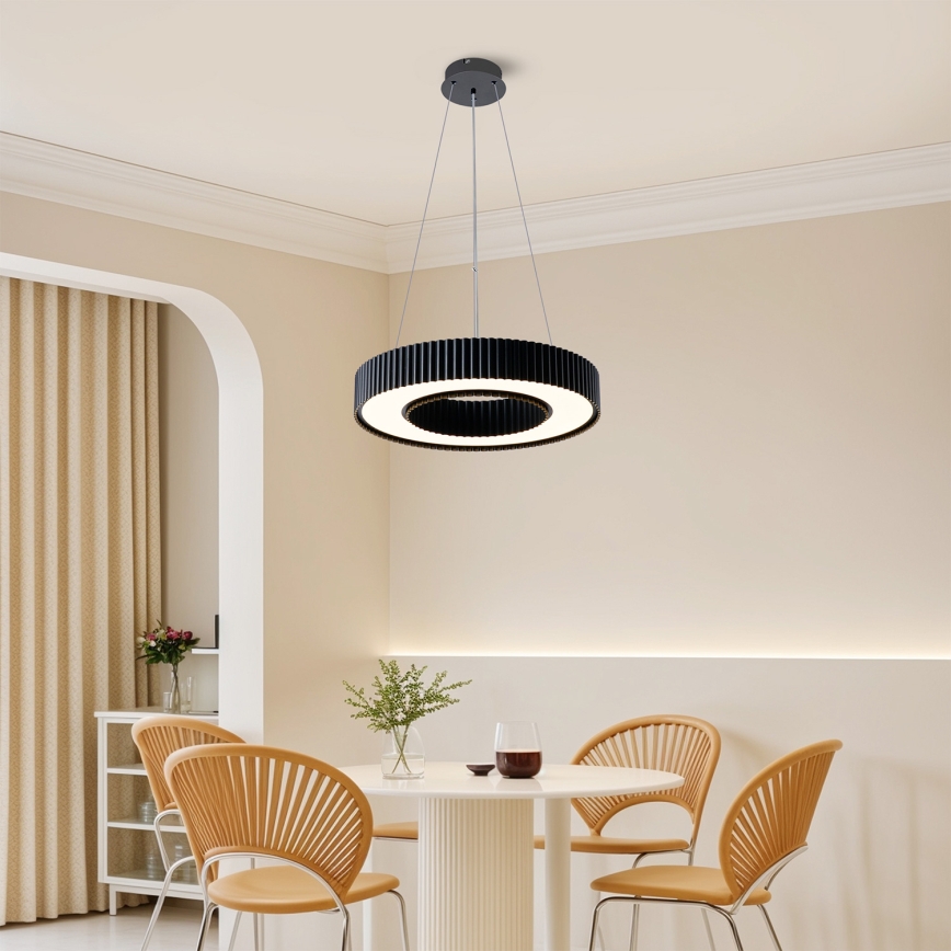 Brilagi - LED dæmpbar pendel på wire LUMIX LED/48W/230V 3000-6000K sort Ø 50 cm + fjernbetjening