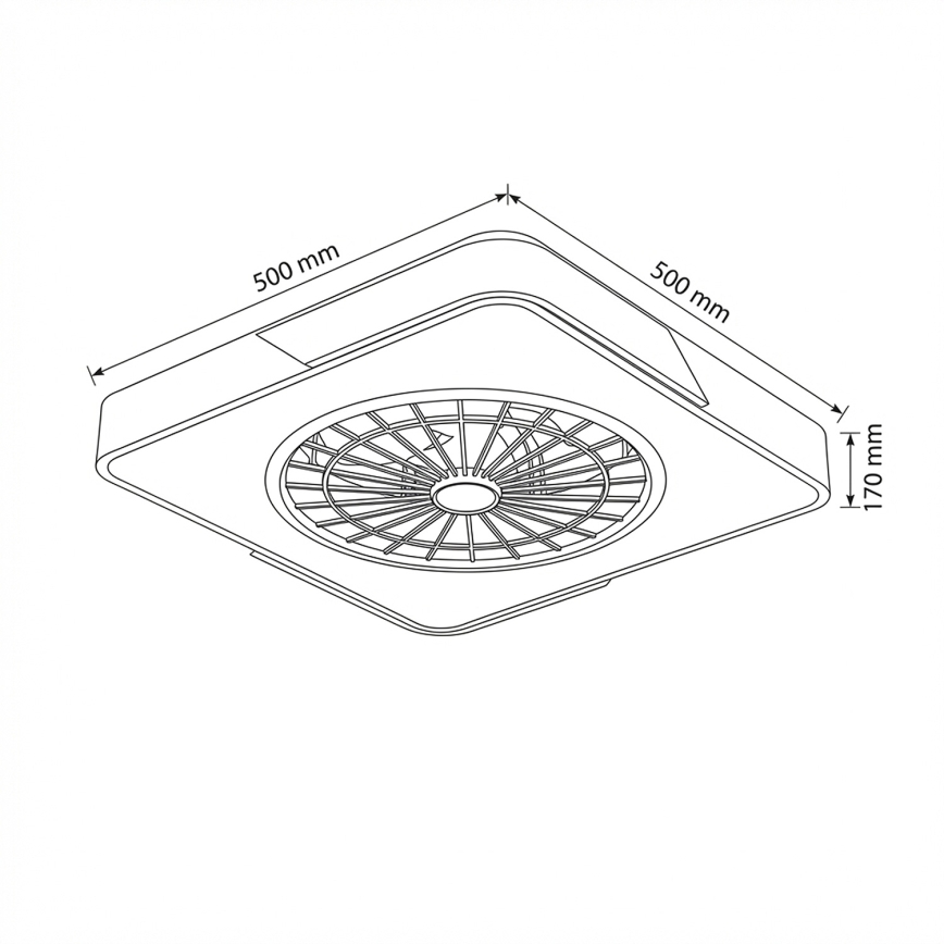 Brilagi - LED-dæmpbar loftlampe med ventilator LED/38W/230V 3000-6500K 3000-6500K 50x50 cm hvid/eg + fjernbetjening