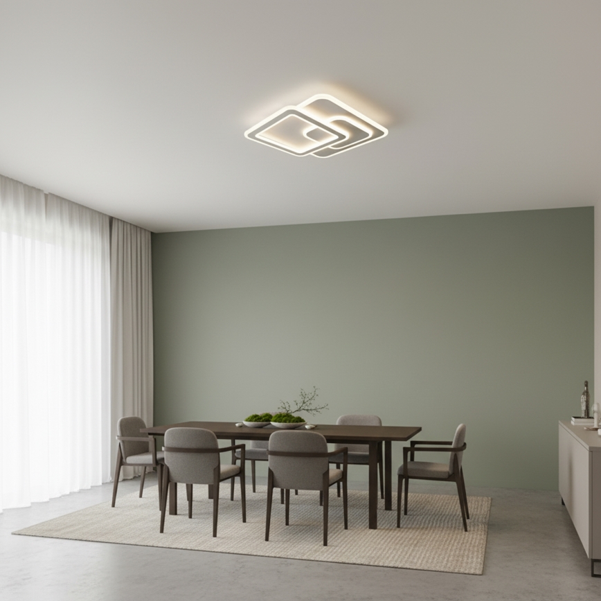 Brilagi - Dæmpbar LED-loftlampe MODERN LED/80W/230V 3000-6000K 52,5x52,5 cm + fjernbetjening