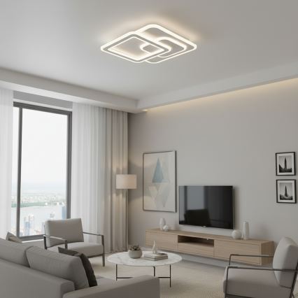 Brilagi - Dæmpbar LED-loftlampe MODERN LED/80W/230V 3000-6000K 52,5x52,5 cm + fjernbetjening