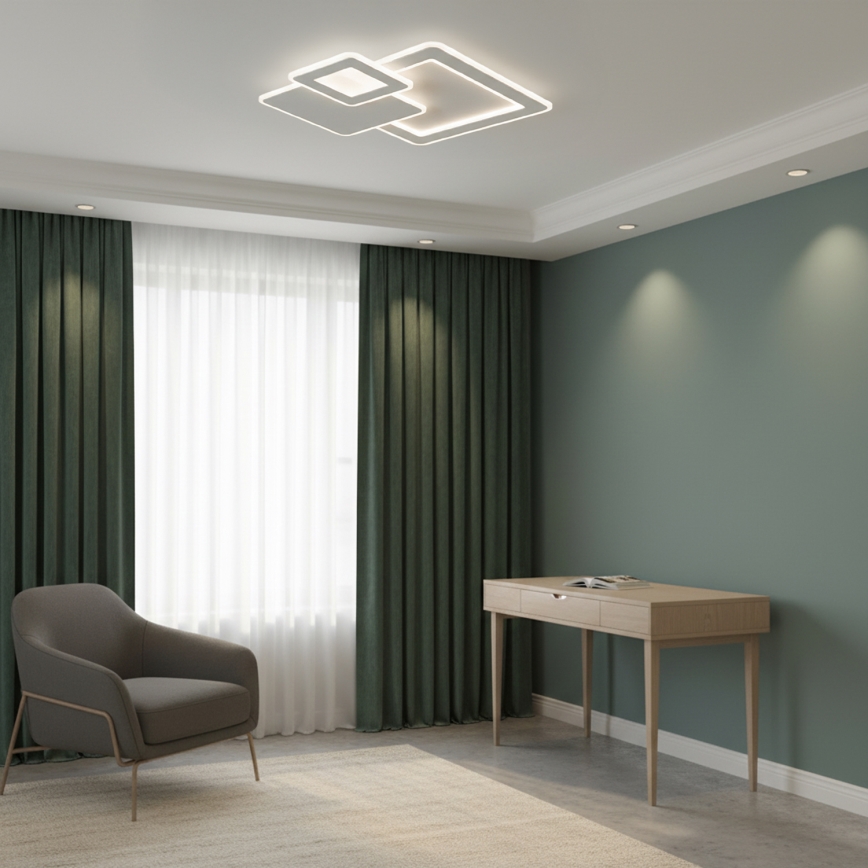 Brilagi - LED dæmpbar loftlampe MODERN LED/93W/230V 3000-6000K 48,5x48,5 cm + fjernbetjening