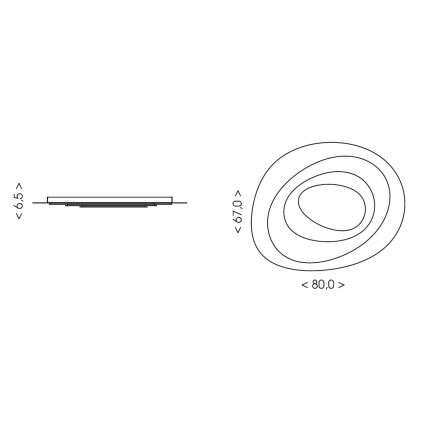 Brilagi - LED-dæmpbar loftlampe MODERN MAXI LED/87W/230V 3000-6000K 67x80 cm + fjernbetjening