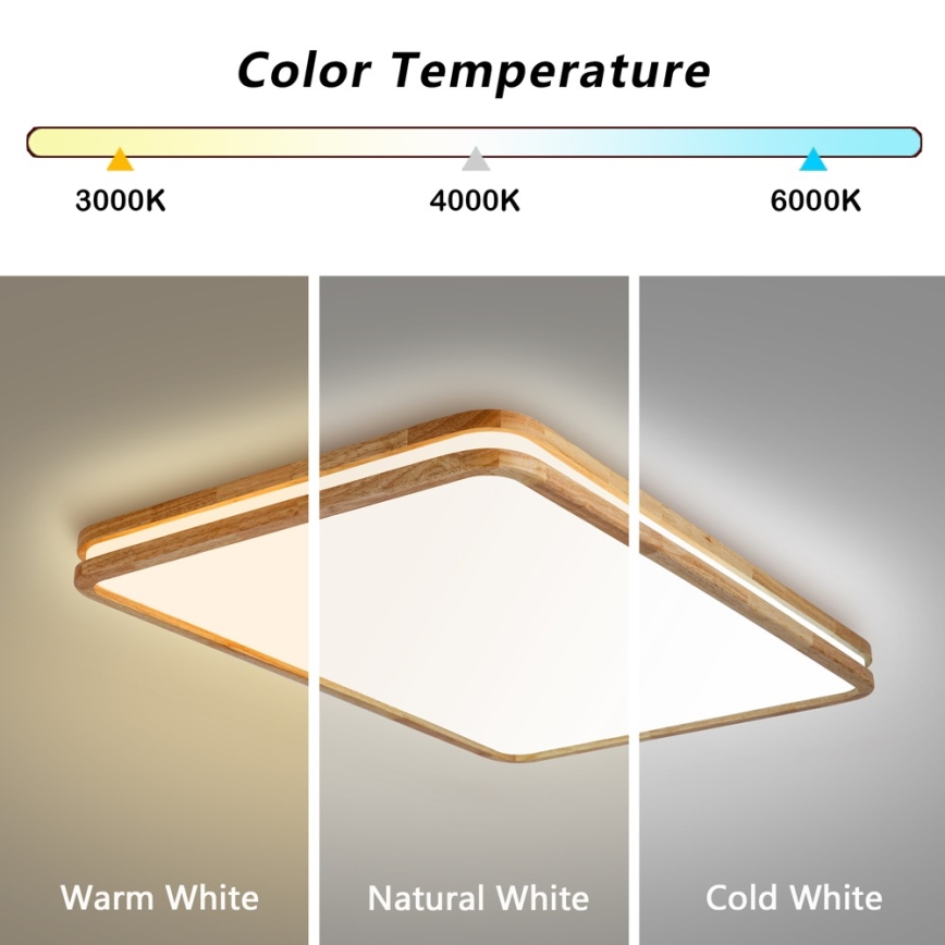 Brilagi - LED dæmpbar loftlampe MOLINA SQUARE LED/128W/230V 3000-6000K eg 90x60 cm + fjernbetjening