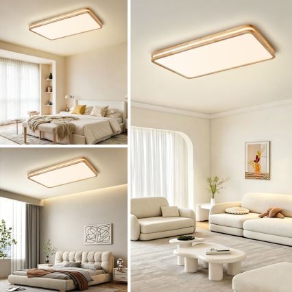 Brilagi - LED dæmpbar loftlampe MOLINA SQUARE LED/128W/230V 3000-6000K eg 90x60 cm + fjernbetjening