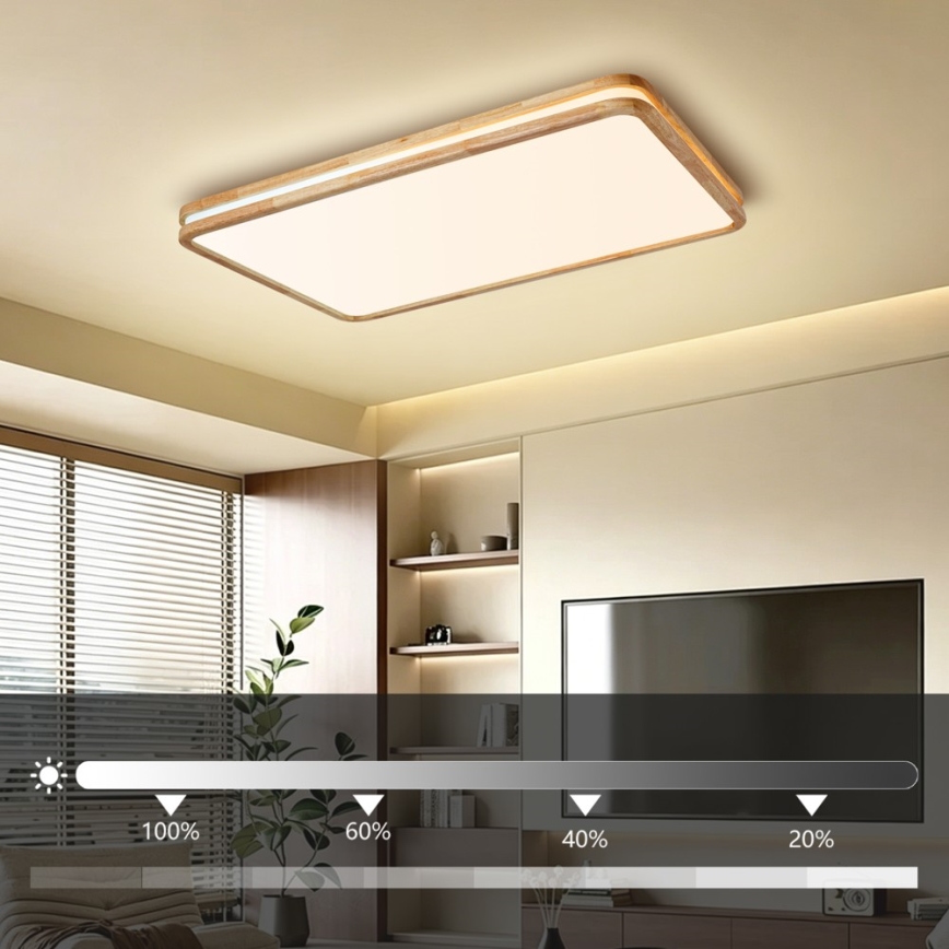 Brilagi - LED dæmpbar loftlampe MOLINA SQUARE LED/128W/230V 3000-6000K eg 90x60 cm + fjernbetjening