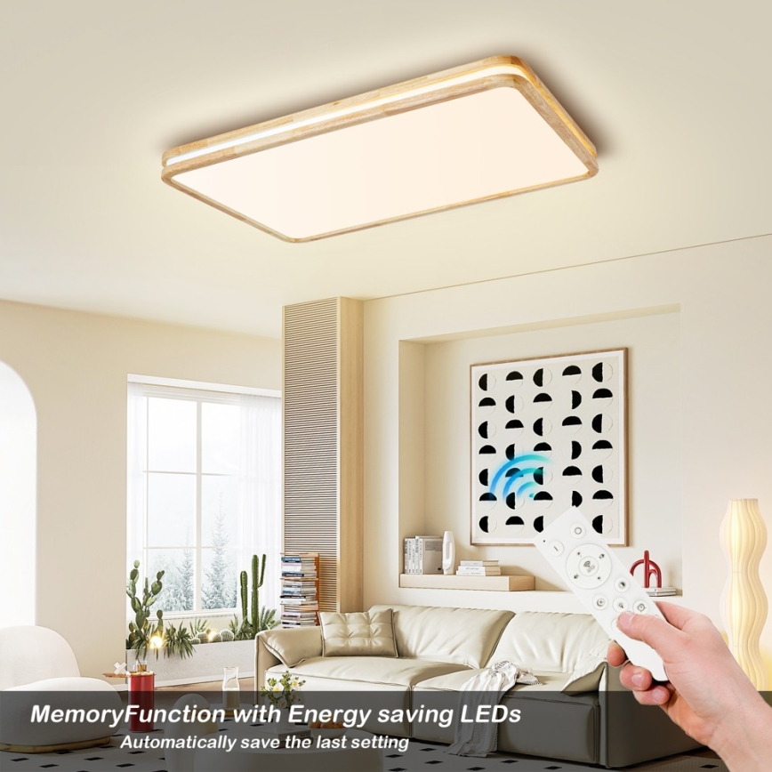 Brilagi - LED dæmpbar loftlampe MOLINA SQUARE LED/128W/230V 3000-6000K eg 90x60 cm + fjernbetjening