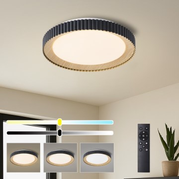 Brilagi - Dæmpbar LED-loftlampe NEXO LED/48W/230V 3000-6000K sort Ø 43 cm + fjernbetjening