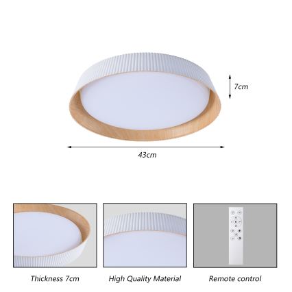 Brilagi - Dæmpbar LED-loftlampe ORINO LED/54W/230V 3000-6000K hvid Ø 43 cm + fjernbetjening