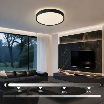 Brilagi - LED dæmpbar loftlampe ORINO LED/54W/230V 3000-6000K sort Ø 43 cm + fjernbetjening