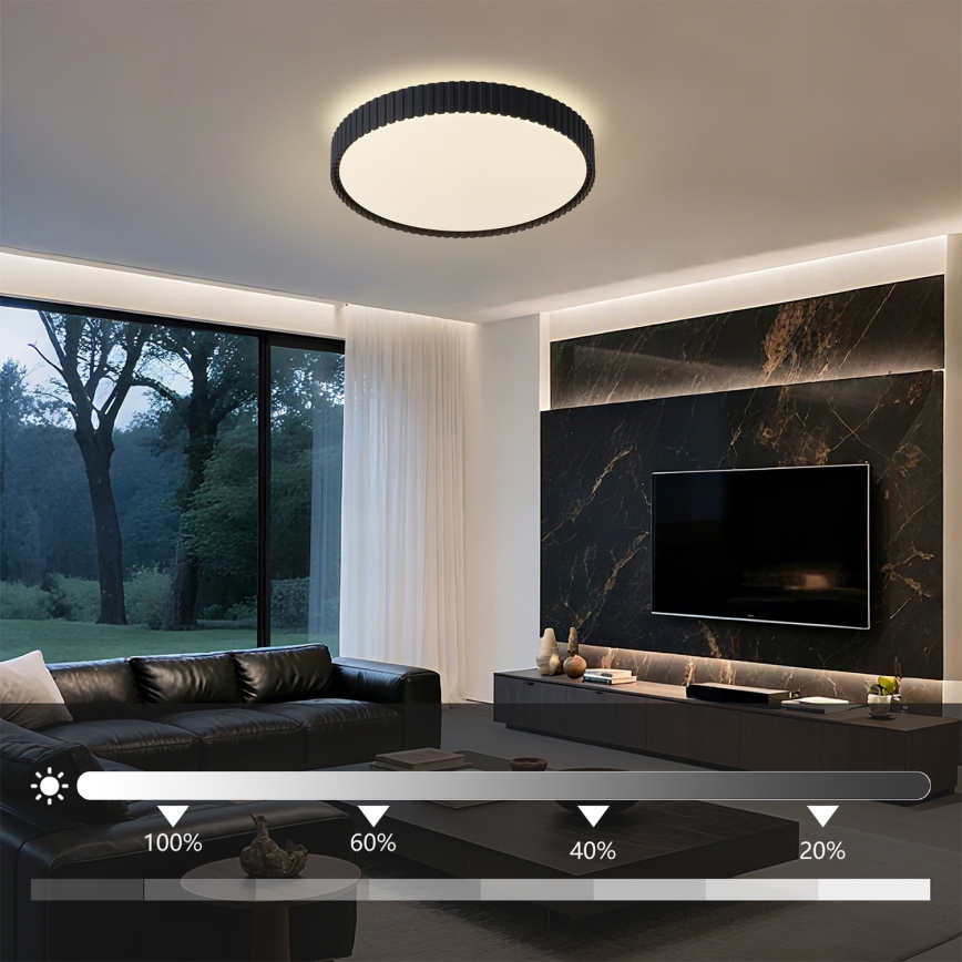 Brilagi - LED dæmpbar loftlampe ORINO LED/54W/230V 3000-6000K sort Ø 43 cm + fjernbetjening