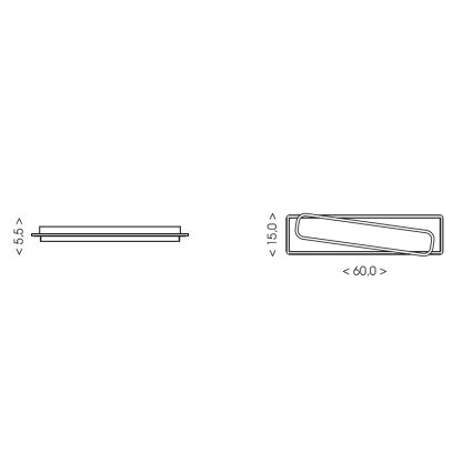 Brilagi - Dæmpbar LED-loftlampe OUTLINE LED/66W/230V 3000-6000K 15x60 cm hvid/sort + fjernbetjening