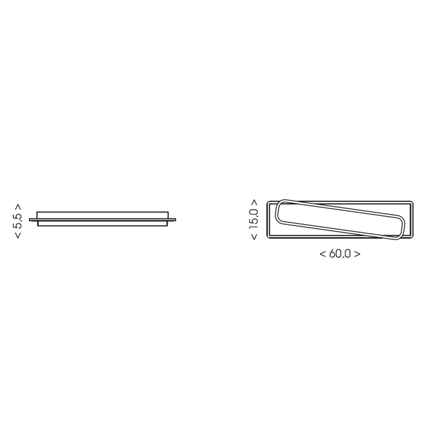 Brilagi - Dæmpbar LED-loftlampe OUTLINE LED/66W/230V 3000-6000K 15x60 cm hvid/sort + fjernbetjening