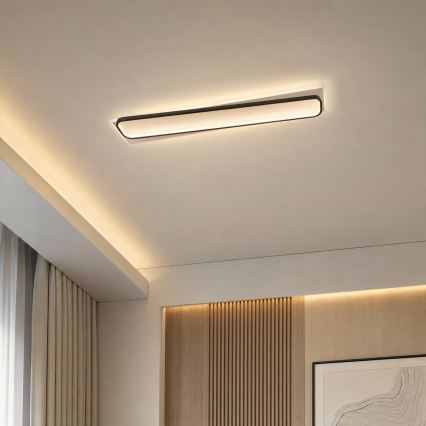 Brilagi - LED dæmpbar loftlampe OUTLINE LED/90W/230V 3000-6000K 18x100 cm hvid/sort + fjernbetjening