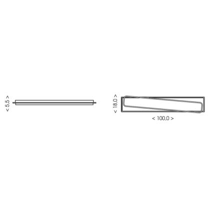 Brilagi - LED dæmpbar loftlampe OUTLINE LED/90W/230V 3000-6000K 18x100 cm hvid/sort + fjernbetjening
