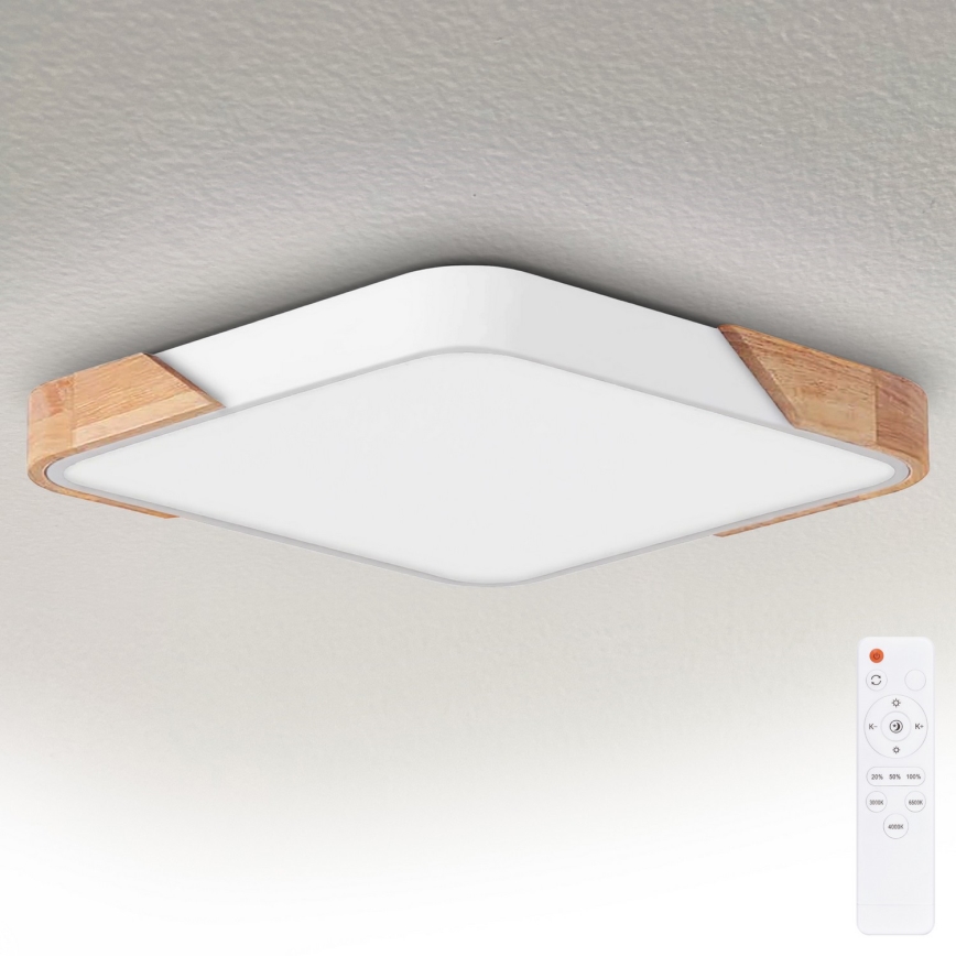 Brilagi - Dæmpbar LED-loftlampe PILANA LED/48W/230V 3000-6500K eg/hvid 56x56 cm + fjernbetjening