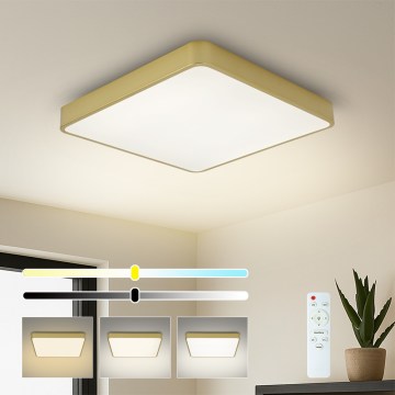 Brilagi - Dæmpbar LED-loftlampe POOL 36W/230V 3000-6000K 40x40 cm guld + fjernbetjening