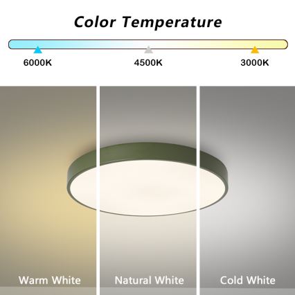 Brilagi - LED dæmpbar loftlampe POOL LED/36W/230V 3000-6000K Ø 30 cm grøn + fjernbetjening