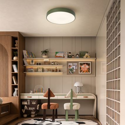 Brilagi - LED dæmpbar loftlampe POOL LED/36W/230V 3000-6000K Ø 30 cm grøn + fjernbetjening