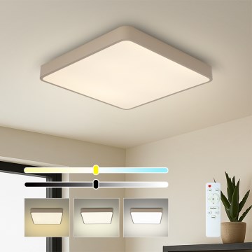 Brilagi - Dæmpbar LED-loftlampe POOL LED/36W/230V 3000-6000K 40x40 cm beige + fjernbetjening