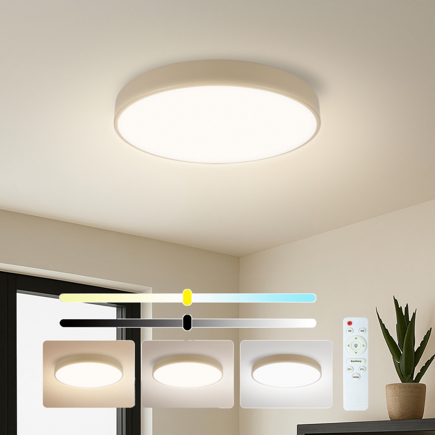 Brilagi - Dæmpbar LED-loftlampe POOL LED/36W/230V 3000-6000K Ø 30 cm beige + fjernbetjening