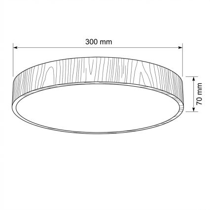 Brilagi - LED-dæmpbar loftlampe POOL LED/36W/230V 3000-6000K Ø 30 cm i trælook + fjernbetjening