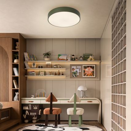 Brilagi - LED-dæmpbar loftlampe POOL LED/48W/230V 3000-6000K Ø 40 cm grøn + fjernbetjening