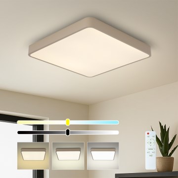 Brilagi - Dæmpbar LED-loftlampe POOL LED/48W/230V 3000-6000K 50x50 cm beige + fjernbetjening