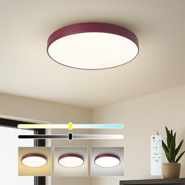 Brilagi - Dæmpbar LED-loftlampe POOL LED/48W/230V 3000-6000K Ø 40 cm bordeaux + fjernbetjening