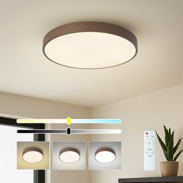 Brilagi - Dæmpbar LED-loftlampe POOL LED/48W/230V 3000-6000K Ø 40 cm brun + fjernbetjening