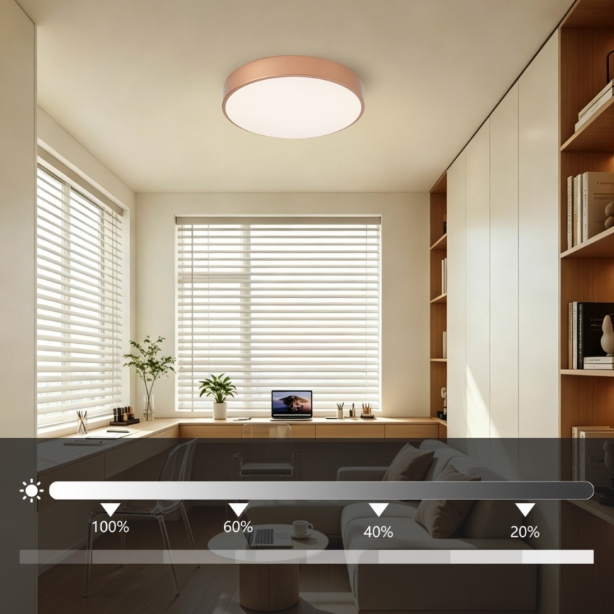 Brilagi - LED-dæmpbar loftlampe POOL LED/48W/230V 3000–6000K Ø 40 cm bronzefarvet + fjernbetjening