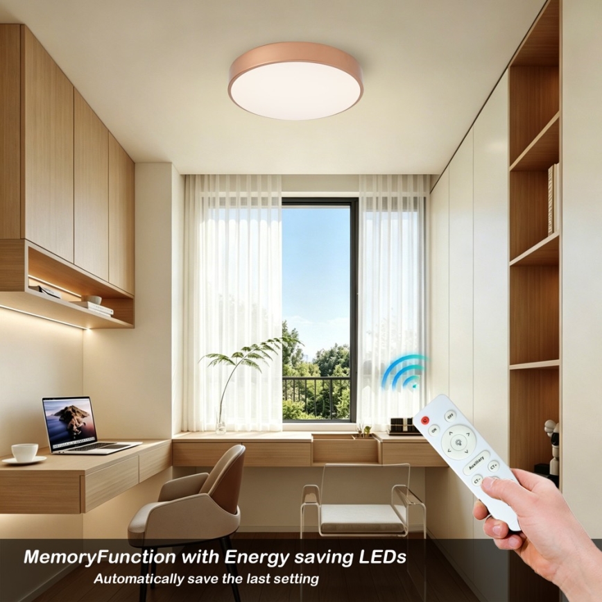 Brilagi - LED-dæmpbar loftlampe POOL LED/48W/230V 3000–6000K Ø 40 cm bronzefarvet + fjernbetjening