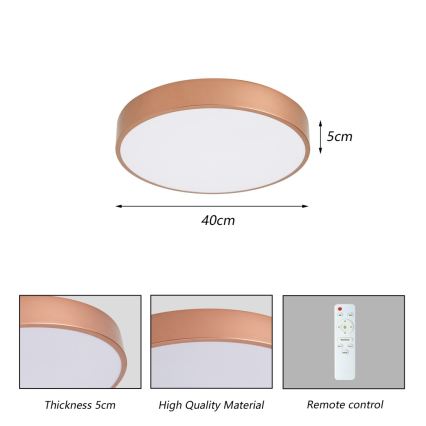 Brilagi - LED-dæmpbar loftlampe POOL LED/48W/230V 3000–6000K Ø 40 cm bronzefarvet + fjernbetjening
