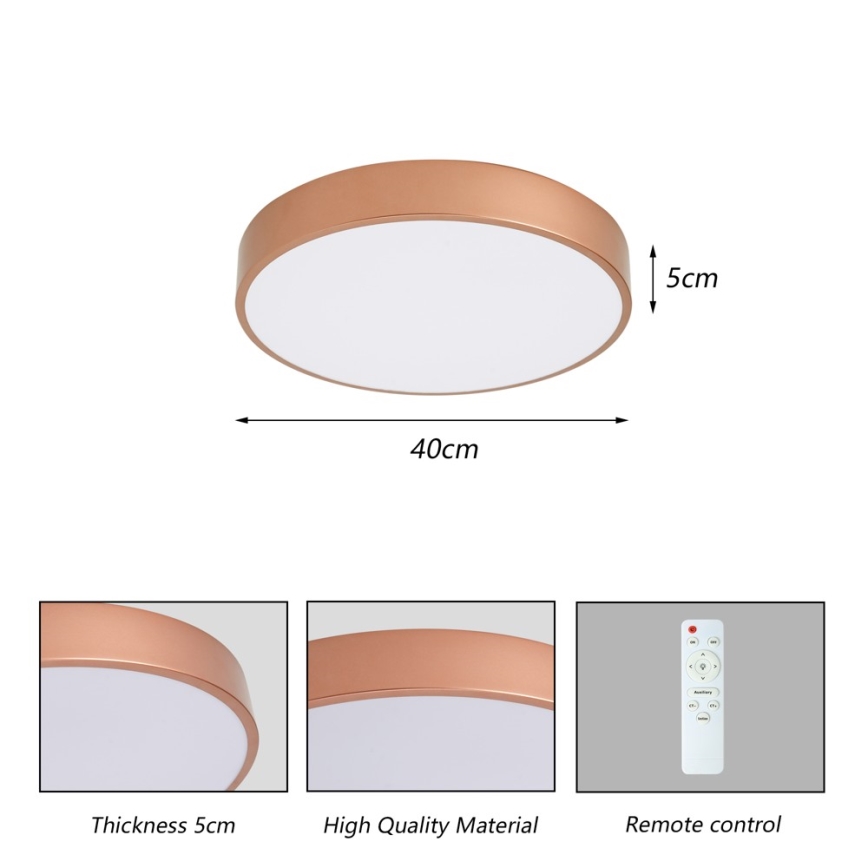 Brilagi - LED-dæmpbar loftlampe POOL LED/48W/230V 3000–6000K Ø 40 cm bronzefarvet + fjernbetjening