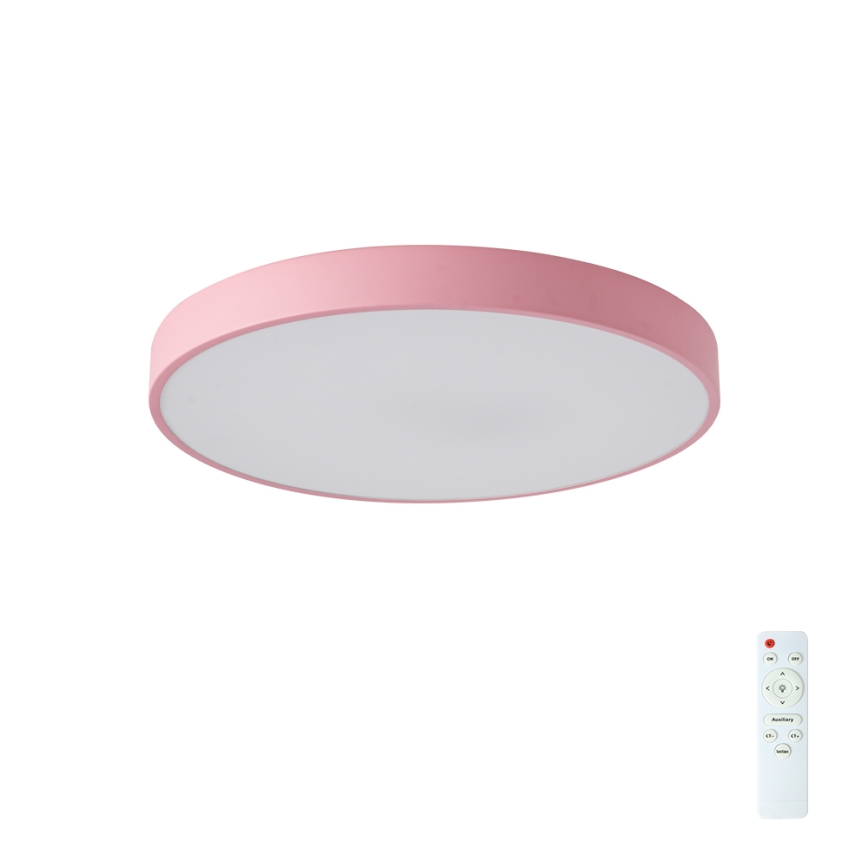 Brilagi - LED dæmpbar loftlampe POOL LED/60W/230V 3000–6000K Ø 50 cm rosa + fjernbetjening