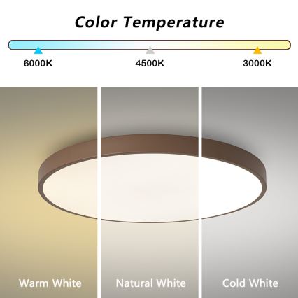 Brilagi - Dæmpbar LED-loftlampe POOL LED/60W/230V 3000-6000K Ø 60 cm brun + fjernbetjening