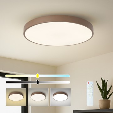 Brilagi - Dæmpbar LED-loftlampe POOL LED/60W/230V 3000-6000K Ø 60 cm brun + fjernbetjening