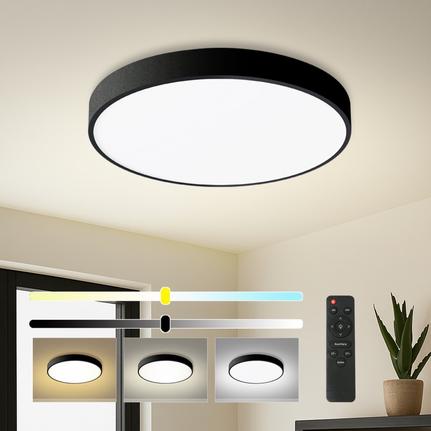 Brilagi - Dæmpbar LED-loftlampe POOL LED/60W/230V 3000–6000K Ø 60 cm sort + fjernbetjening