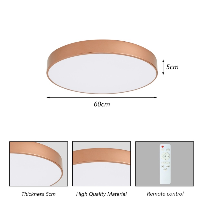 BRILAGI - Dæmpbar LED loftlampe POOL LED/60W/230V 3000-6000K pr. 60 cm kobberfarvet + fjernbetjening