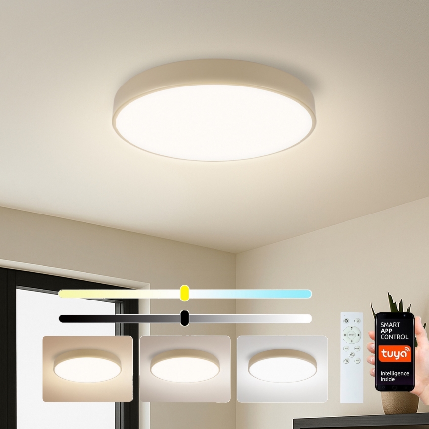 Brilagi - Dæmpbar LED-loftlampe POOL SMART LED/48W/230V 3000-6000K Ø 40 cm Wi-Fi Tuya beige + fjernbetjening