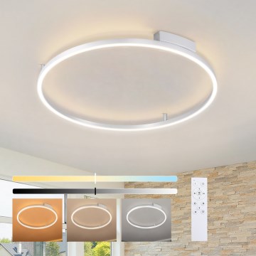 Brilagi - Dæmpbar LED-loftlampe PORTOFINO LED/60W/230V 3000-6000K pr. 80 cm sølv + fjernbetjening